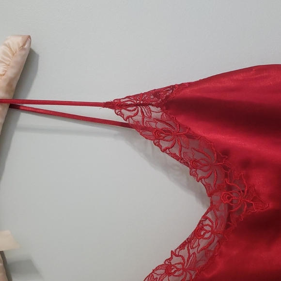 Victoria's Secret// Red Lace Trim Bodysuit - Picture 3 of 4